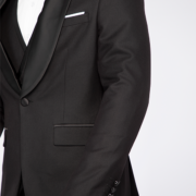 Black revert Satin Suit